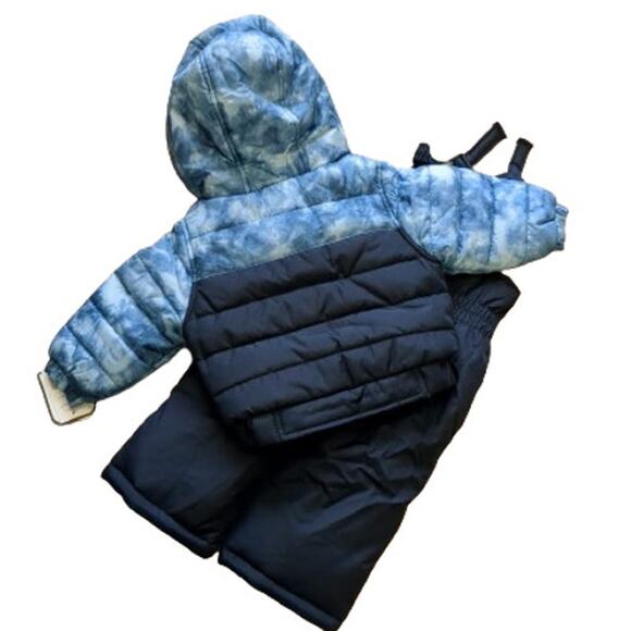 OshKosh B'Gosh Boys Ski Jacket and Snowbib Snowsuit Set-Navy Blue-12M-NWT-C142